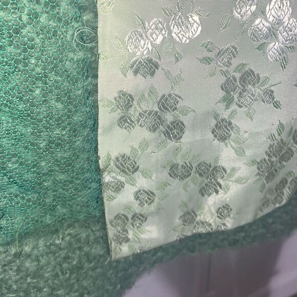 Vintage 1940’s Green Knit Long Sweater Coat Swagger Jacket Medium - Picture 9 of 12